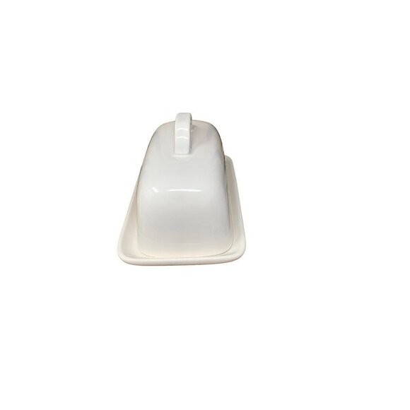 Rae Dunn Butter Covered Dish Plate Ceramic White Artesian Collection Magenta - Picture 5 of 8